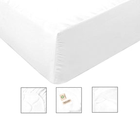 Organic cotton king fitted sheet for a natural and comfortable sleeping surface.