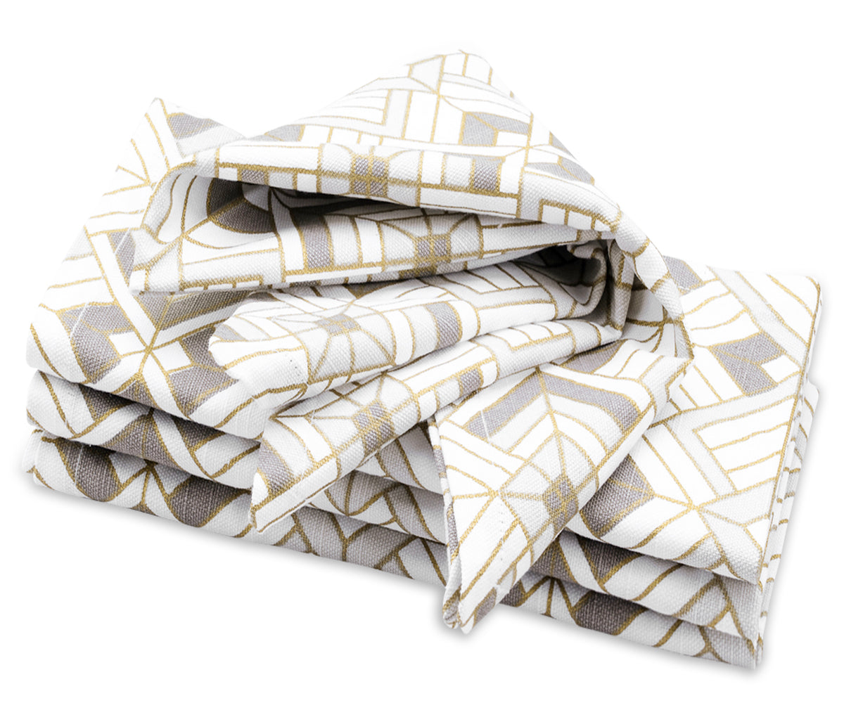 white cotton napkins, Metallic cloth napkins, cow print napkins, gold napkin rings bulk