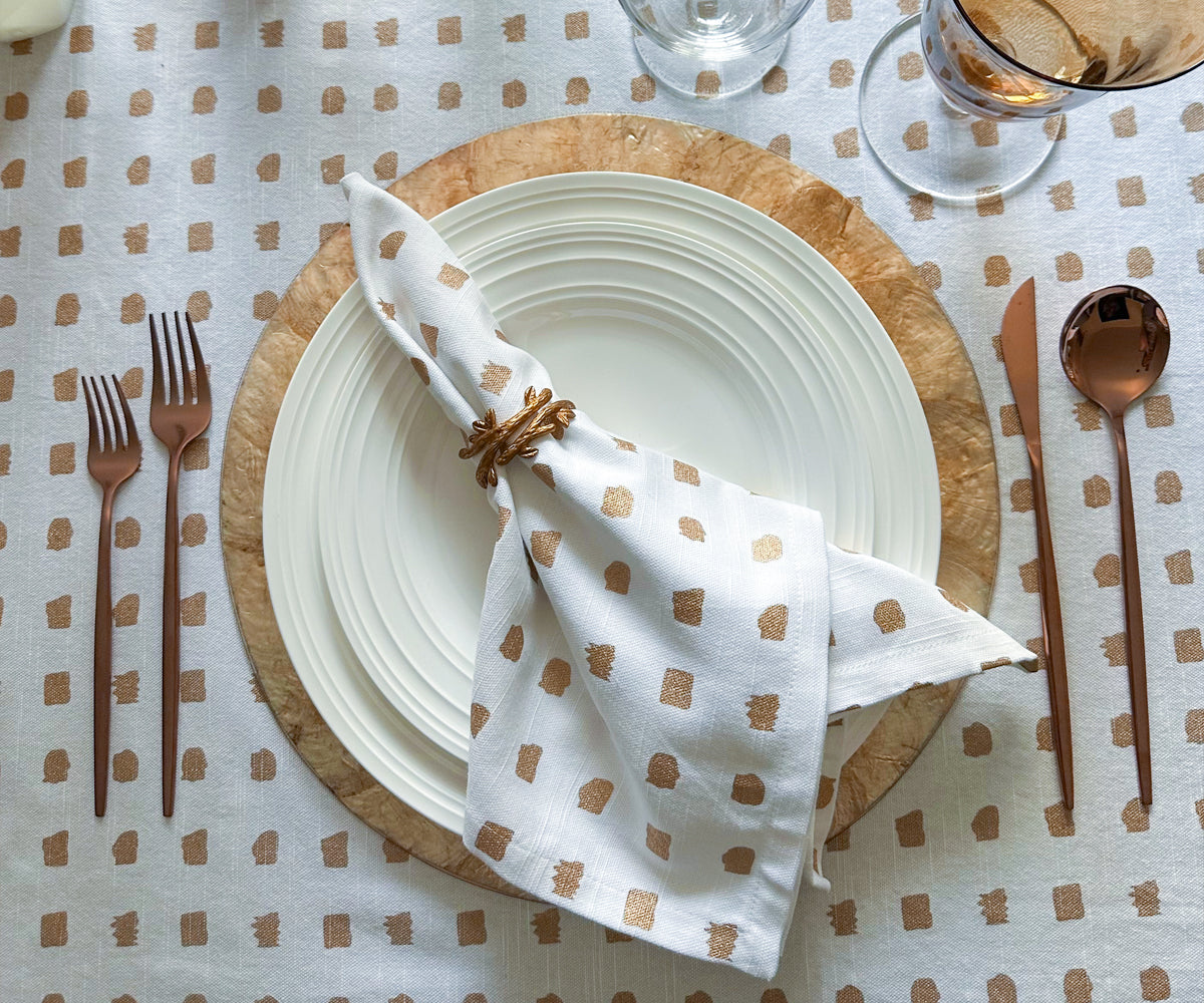 Experience the seamless blend of craftsmanship and innovation with block printed napkins, making each meal a memorable affair.
