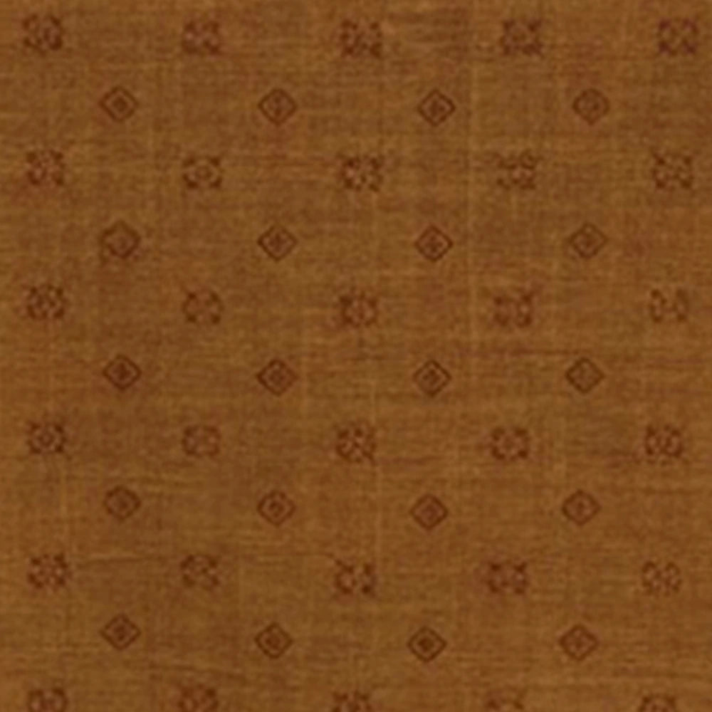 Printed coral cotton tablecloth with subtle pattern on dining table