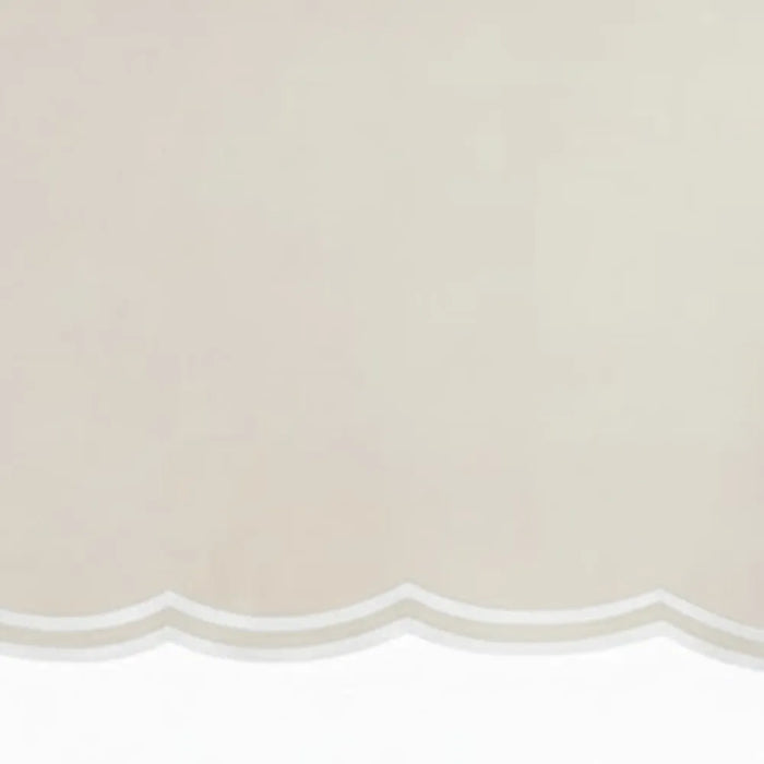 White scalloped cotton rectangle tablecloth for dining table and wedding table décor