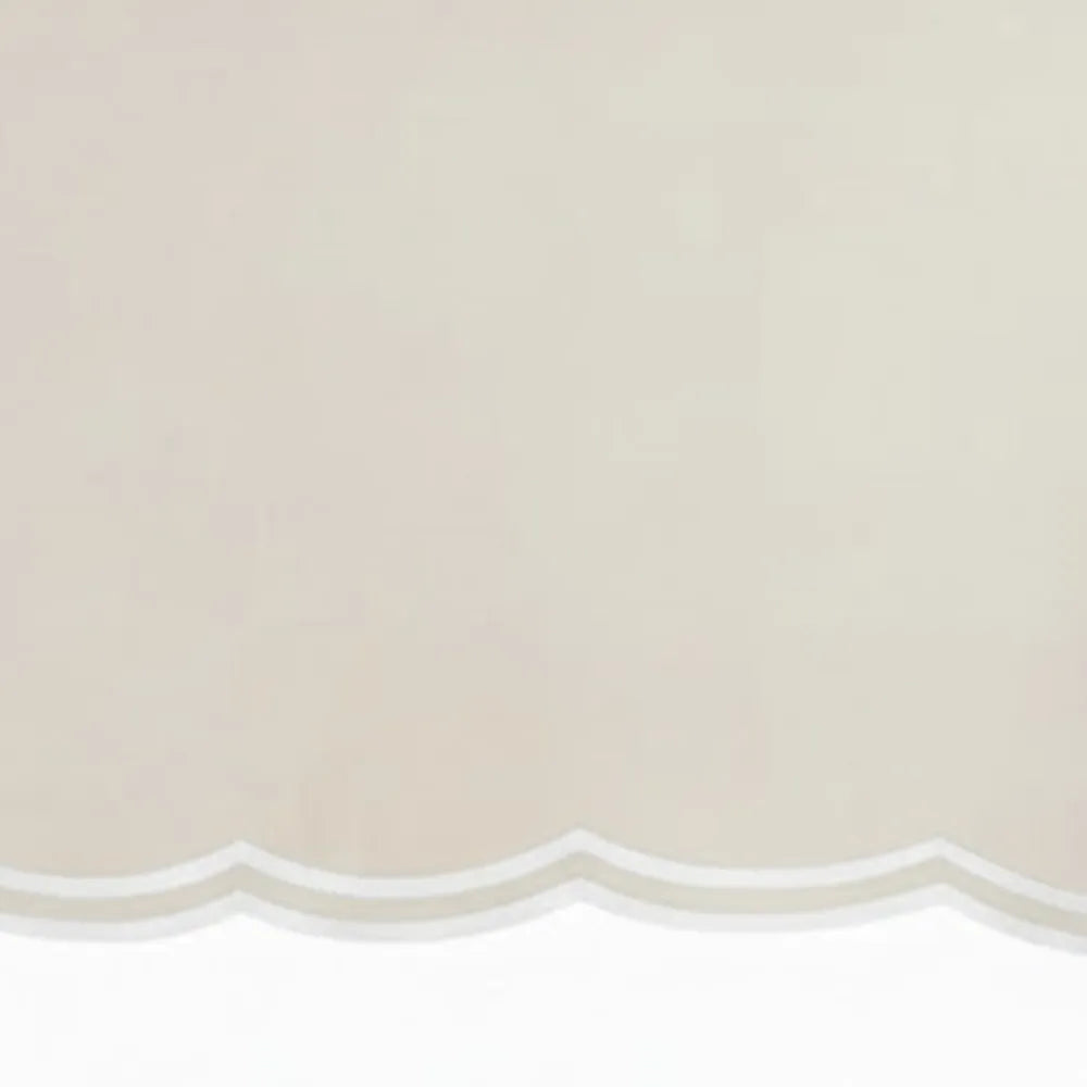 White scalloped cotton rectangle tablecloth for dining table and wedding table décor