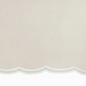 White scalloped cotton rectangle tablecloth for dining table and wedding table décor