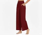 women’s wide-leg cotton linen pants front view