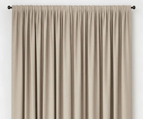 Natural solid cotton curtains, neutral floor-length window drapes
