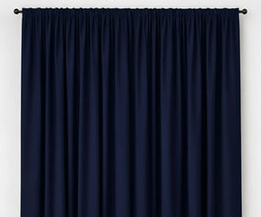 Navy blue solid cotton curtains, classic window panels