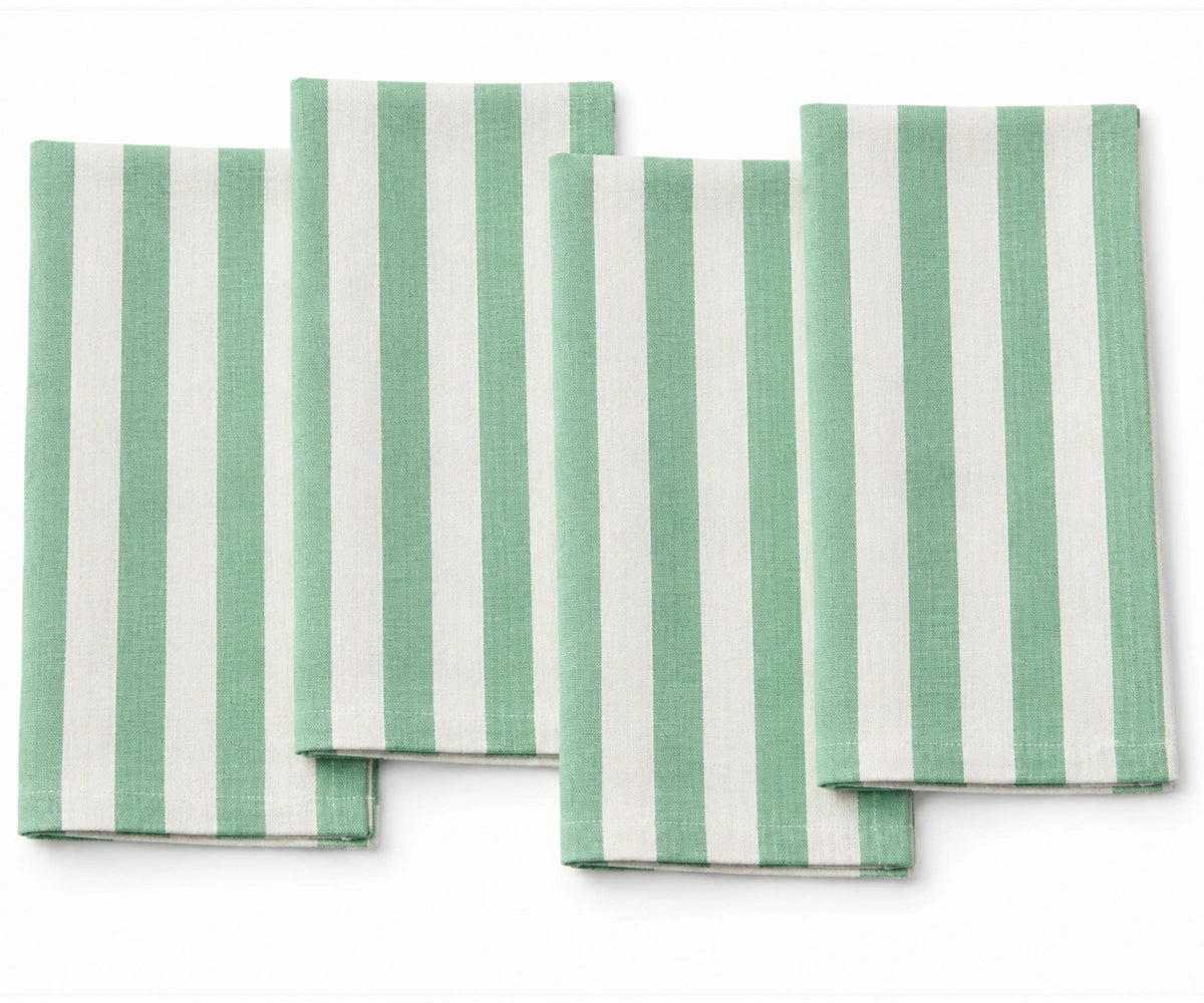 Striped cotton cloth napkins made from 100% premium cotton, reusable and absorbent table linens for everyday dining, restaurants, weddings, and special occasions.