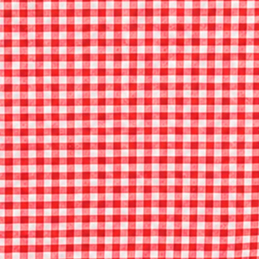 Rectangular 100% cotton red checkered tablecloth with a classic gingham plaid pattern, ideal for farmhouse dining, Christmas tablescapes, picnics, brunches, weddings, and everyday home décor.