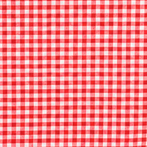 Rectangular 100% cotton red checkered tablecloth with a classic gingham plaid pattern, ideal for farmhouse dining, Christmas tablescapes, picnics, brunches, weddings, and everyday home décor.