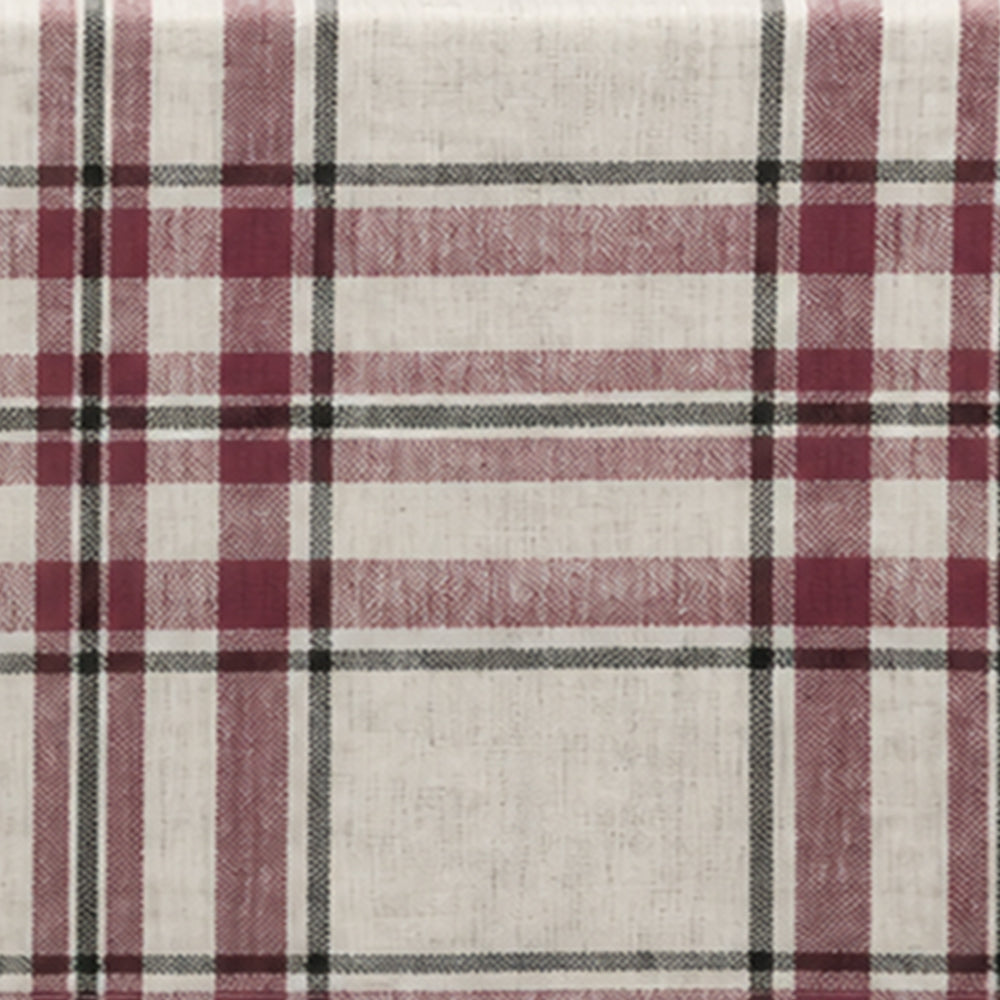 Christmas plaid tablecloth in burgundy, green and ivory, reusable cotton checked tablecloth