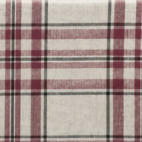 Christmas plaid tablecloth in burgundy, green and ivory, reusable cotton checked tablecloth