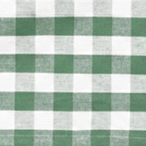 Green and white gingham curtain