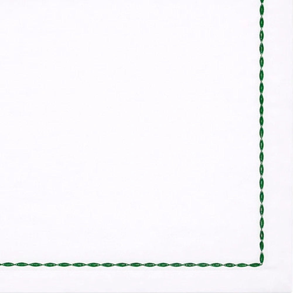 Classic white cotton napkins with contrast embroidery for formal table settings