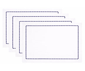 Embroidered white cotton table napkins