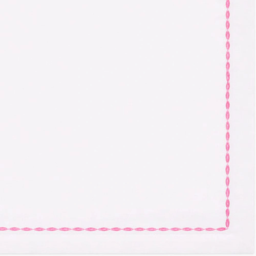 Elegant white cotton napkins with fine embroidery for events