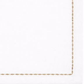 Premium white cotton table napkins with delicate embroidered edge detailing in assorted shades