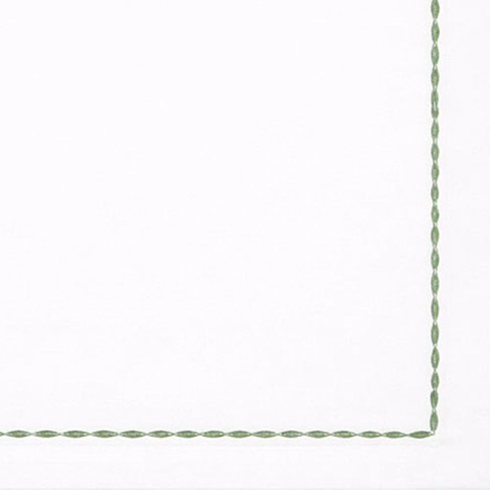 Classic white cotton napkins featuring contrast embroidery for everyday use and festive entertaining