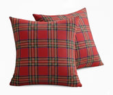 Red tartan cushion covers set of 2 for Christmas décor – cotton plaid cushion covers for sofa and bed