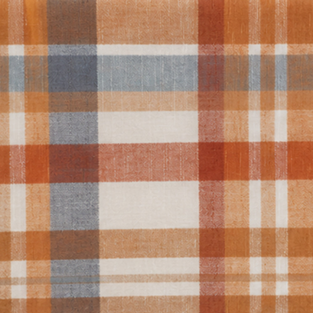 Rust blue plaid tablecloth featuring a classic checked pattern for fall gatherings, seasonal entertaining and dining table décor