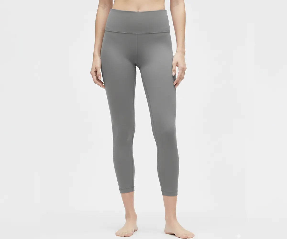 High waisted grey cotton leggings for women breathable yoga and workout wear