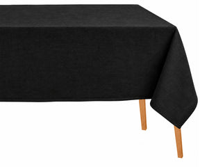 Black cotton linen blend rectangular tablecloth Modern linen tablecloth for dining table