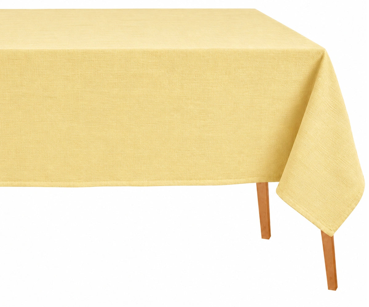 Butter yellow rectangular dining tablecloth Cotton linen farmhouse tablecloth for brunch and gatherings