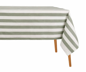 Machine washable cotton linen rectangle tablecloth with decorative hemstitched edges for easy maintenance