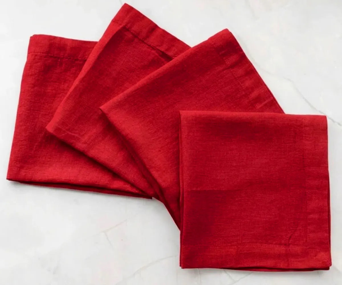 Cotton linen dinner napkins folded for a modern farmhouse and contemporary table setting