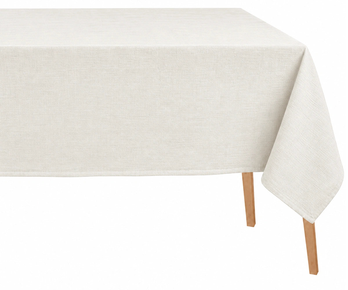Ivory rectangular tablecloth for dining room Cotton linen farmhouse tablecloth for everyday dining
