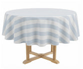 Classic neutral striped round tablecloth for everyday dining