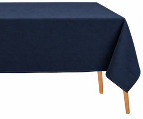 Navy cotton linen blend rectangular tablecloth Classic linen tablecloth for dining table