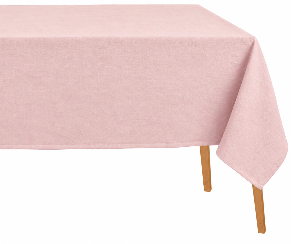 Pink rectangular dining tablecloth for brunch and gatherings Cotton linen farmhouse tablecloth for special occasions