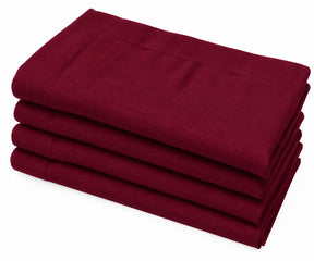Burgundy reusable cloth napkins in cotton linen blend for elegant table settings and entertaining