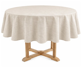 Natural round dining tablecloth for farmhouse décor
Cotton linen farmhouse tablecloth for everyday dining