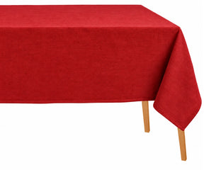 Red rectangular dining tablecloth for special occasions Cotton linen farmhouse tablecloth for entertaining