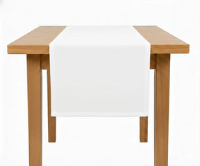 White cotton linen blend table runner with solid minimalist design, reusable dining table runner for everyday use