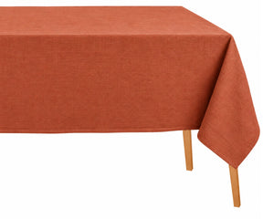 Terracotta cotton linen blend rectangular tablecloth Warm linen tablecloth for dining table