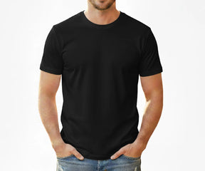Black cotton men’s shirt – soft, breathable short sleeve shirt made from 95% cotton and 5% elastane for everyday casual wear.