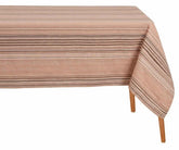 Striped cotton tablecloth for outdoor picnic table setting, durable washable dining table cover for backyard gatherings
