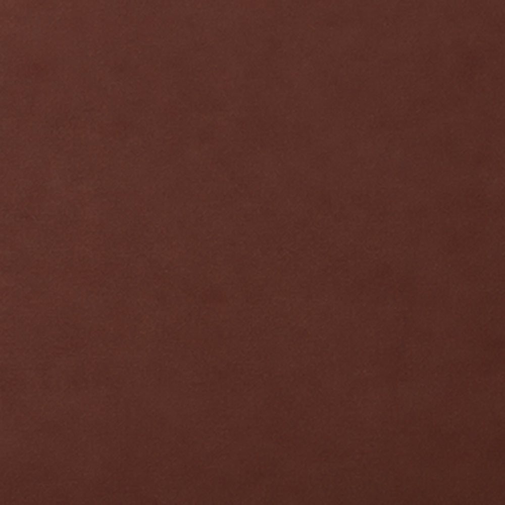 A close-up of a solid dark brown textured material, resembling leather or suede.