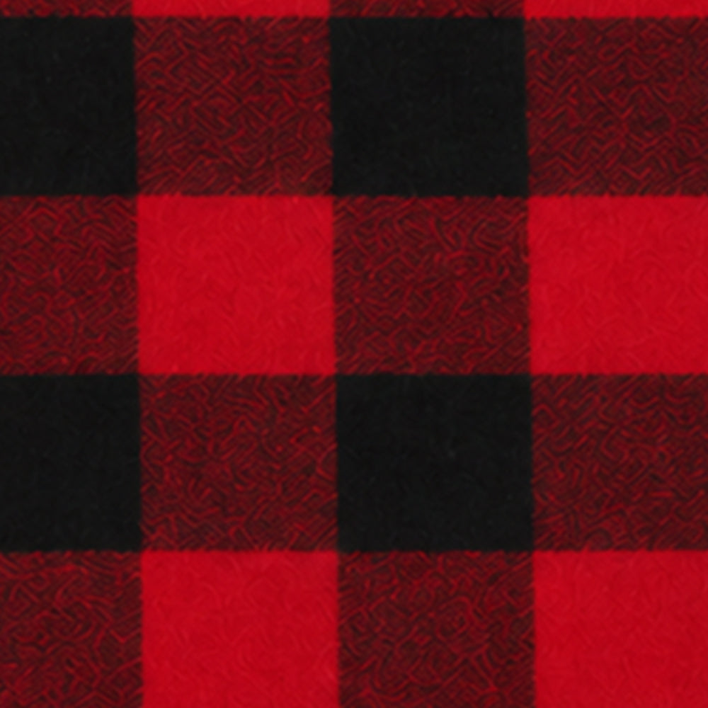58 inch round cotton Christmas tree skirt featuring a classic plaid pattern for festive holiday tree decor