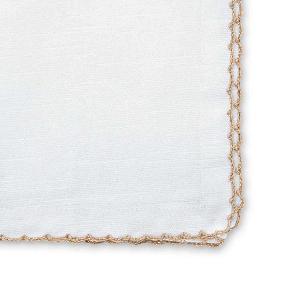 cotton napkin with decorative embroidery for table settings