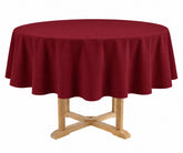 Burgundy round cotton tablecloth made from 100% natural cotton, elegant wedding tablecloth for dining tables, festive gatherings, and special occasion décor.