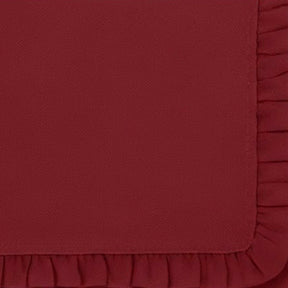 Dark red fabric napkins with ruffle edge