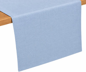 Light blue cotton table runner, plain dining table decor for brunches, family meals, weddings, and everyday entertaining