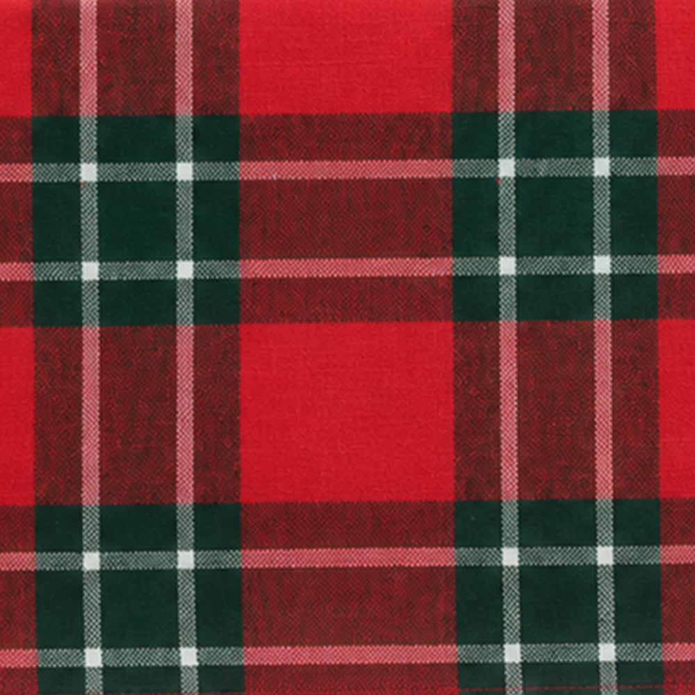 Red green plaid cotton tablecloth, rectangular dining table cover for Christmas and holiday entertaining, festive farmhouse dining décor