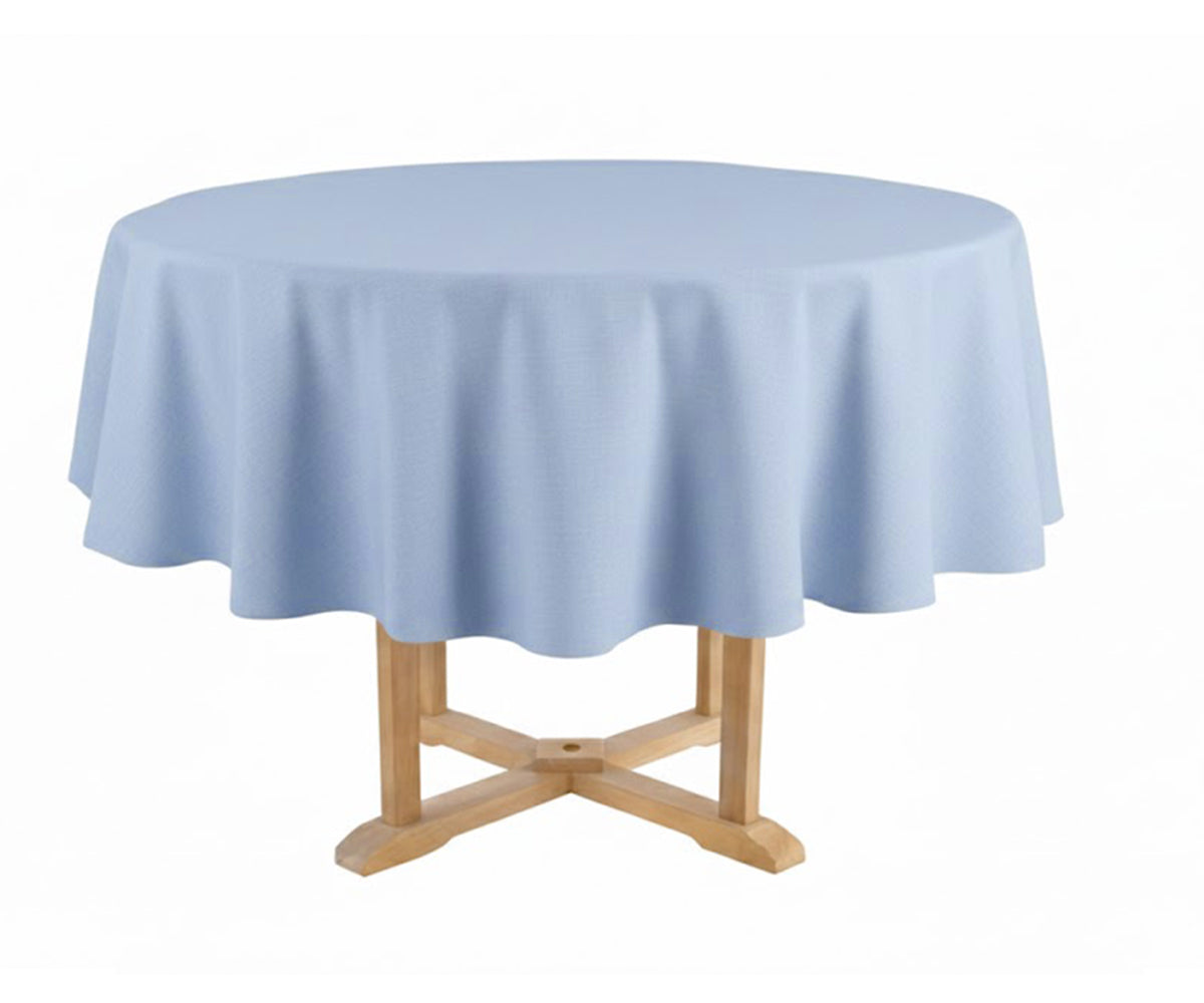 Light Blue Round Tablecloth