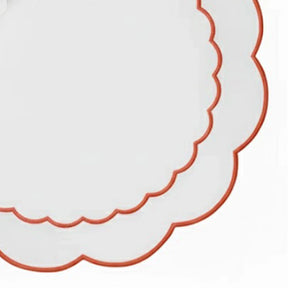 terracotta scalloped embroidery, reusable decorative placemats for weddings, festive dining, and farmhouse décor