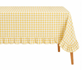 Buffalo check ruffle tablecloth cotton for farmhouse kitchen decor
