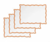 Terracotta embroidered cotton placemats set of 4 with white placemat